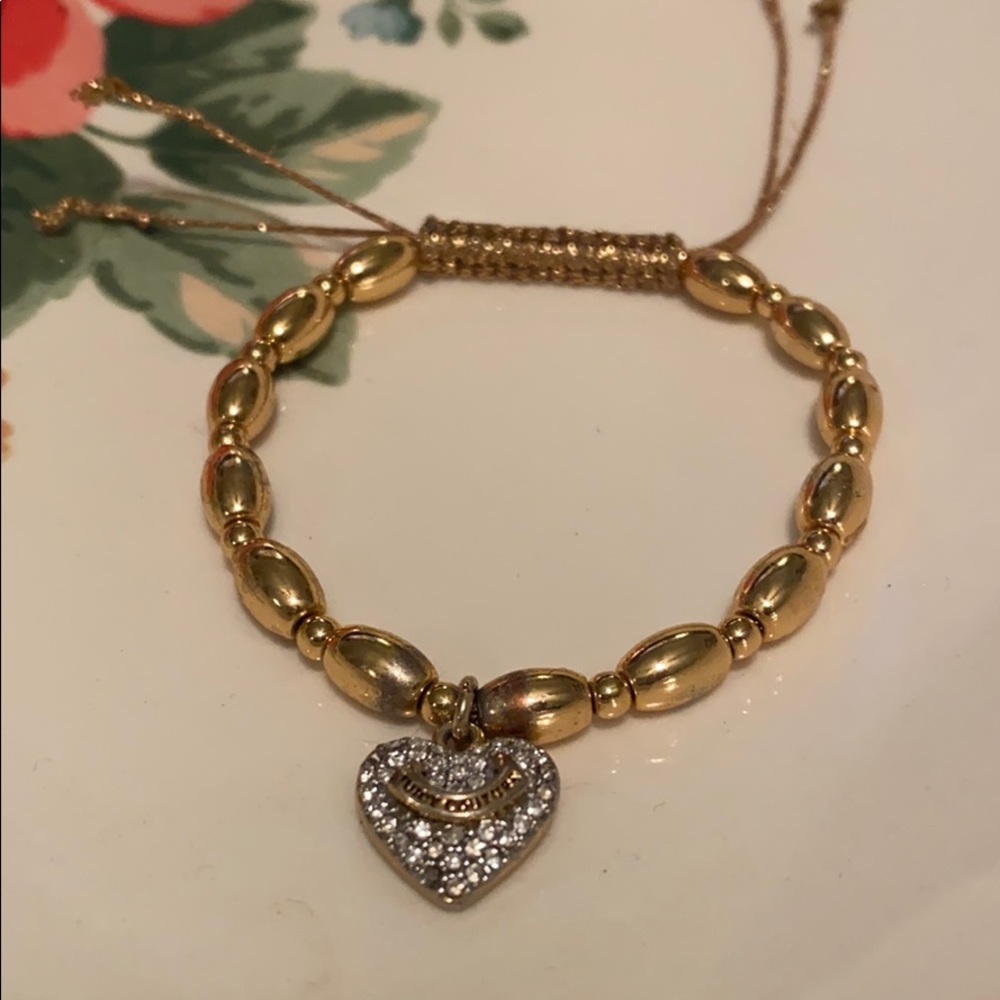 Juicy Couture gold adjustable beaded bracelet